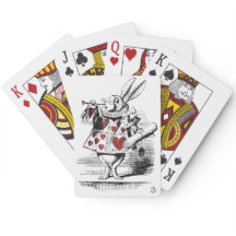 Vit kanin med Red Hearts Alice i Wonderland