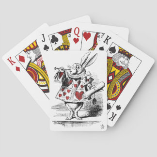 Vit kanin med Red Hearts Alice i Wonderland Casinokort