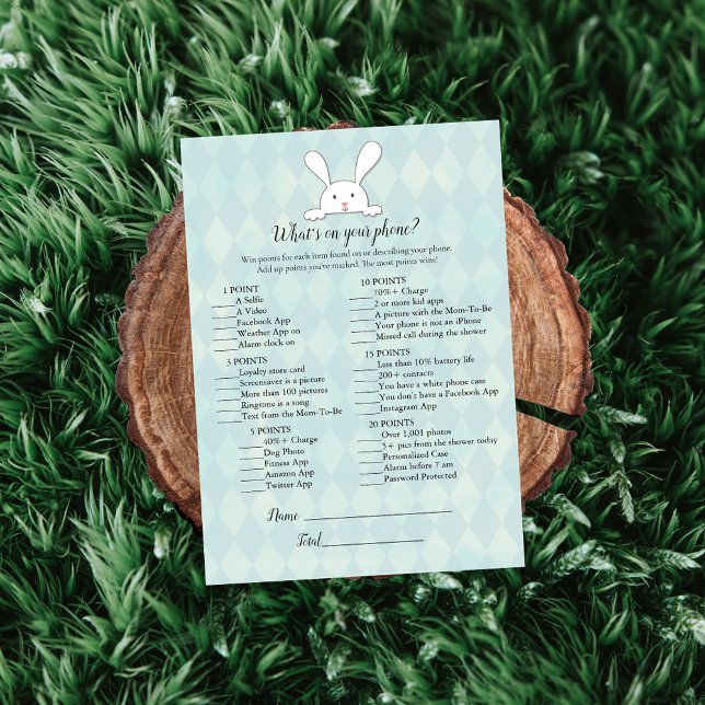 Vit kanin på ditt Mobila babyspel Inbjudningar (Skapare uppladdad)