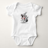 Vit kanin Red Hearts Alice i Wonderland Cute