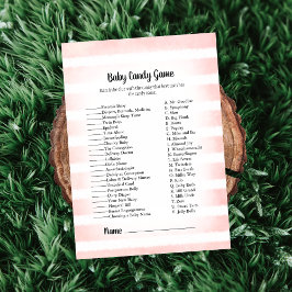 Vit kanin Rosa Baby Godis Baby Shower Spel Inbjudningar