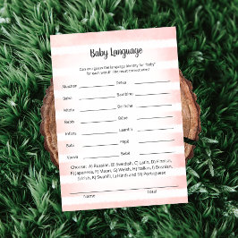 Vit kanin Rosa Baby Språk Spelkort Inbjudningar