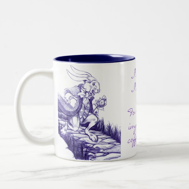 Vit kanin Sent sen kafétid Tea Mugg (Vänster)