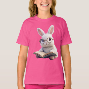 Vit kanin som läser en bok Barn Basic T-Shirt