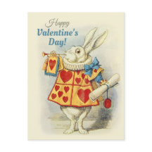 Vit kanin som Valentine herald CC0675 Tenniel
