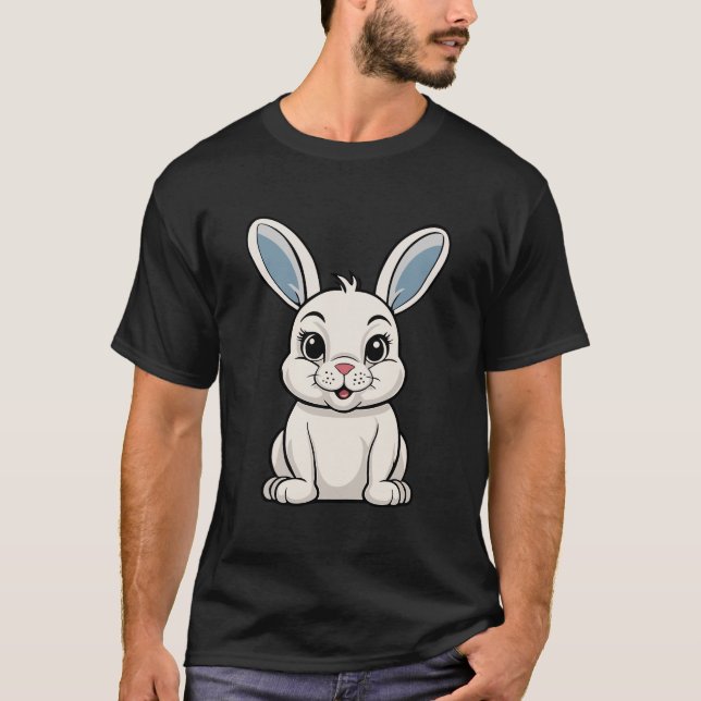 Vit kanin t shirt (Framsida)