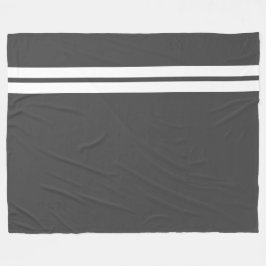 Vit Kant-Sporty-Rand på modern djup Grått Fleecefilt