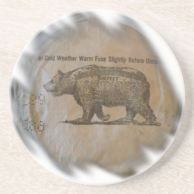 Vit Kant valsad säkring Underlägg Sandsten (Framsidan)