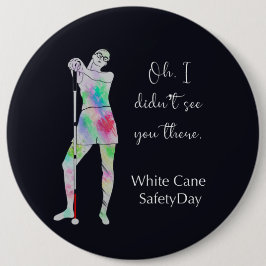 Vit käpp, säker blind, flicka knapp