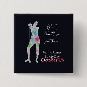 Vit käpp - säkerhetsdag, knapp för sassisk blind