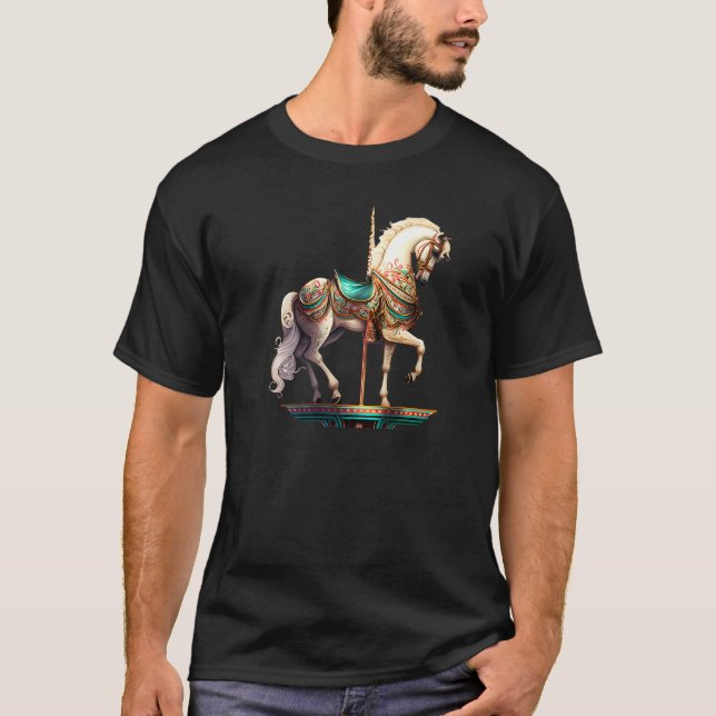 Vit karusellhäst Premium T Shirt (Framsida)