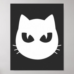 vit katt ansikte poster