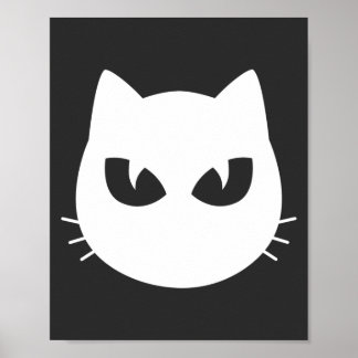 vit katt ansikte poster