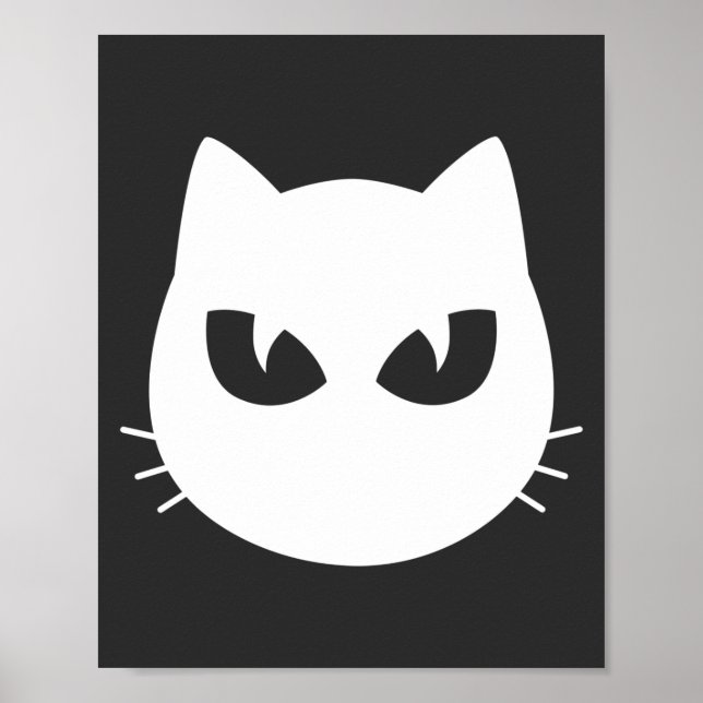 vit katt ansikte poster (Framsidan)