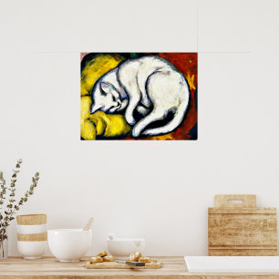 Vit katt, bra konst. poster