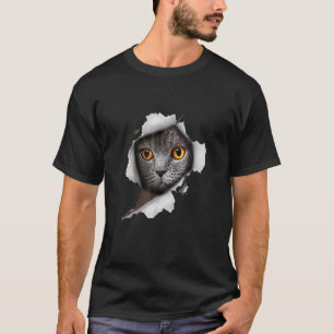 Vit katt Ca Katt Pryd Tyg T Shirt