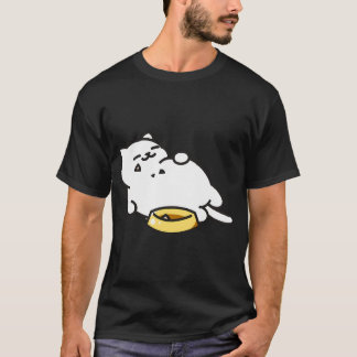 Vit katt full av mat t shirt