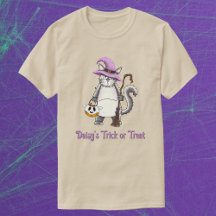 Vit Katt Häxa Whimsical Halloween Godis Unisex