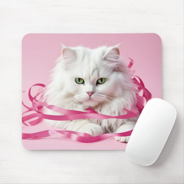 Vit katt i kanna i Rosa Rosett band Musmatta (Med mus)