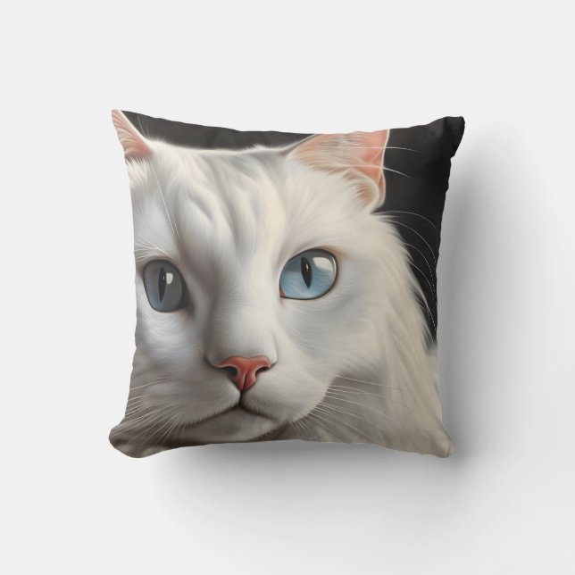 Vit Katt Kudde (Framsida)