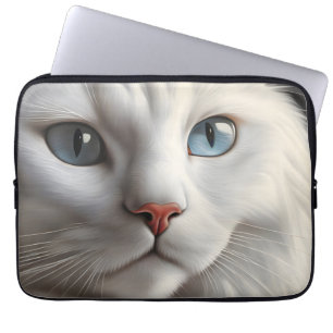 Vit Katt Laptop Fodral