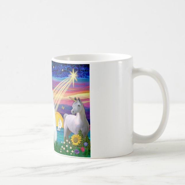 Vit katt - Magisk natt Kaffemugg (Höger)