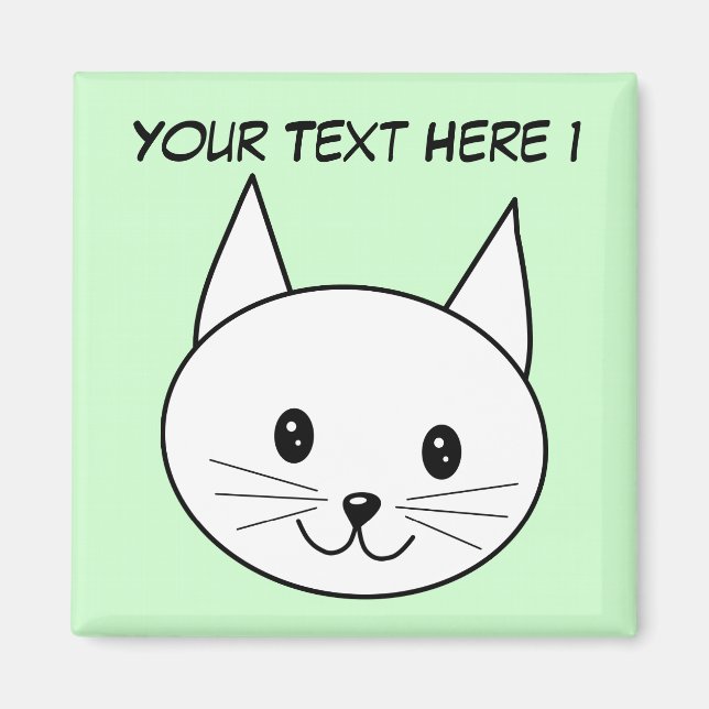Vit Katt Magnet (Framsidan)