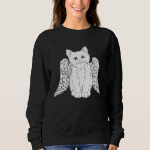 Vit katt med änglavingar Kittens konstverk för kvi T Shirt