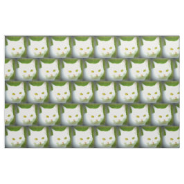 vit katt mönster tyg