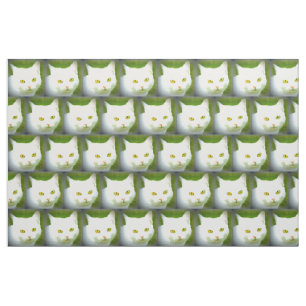 vit katt mönster tyg