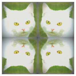 vit katt mönster tyg