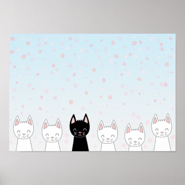 Vit katt och svart katt poster (Framsidan)