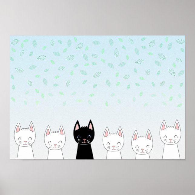 Vit katt och svart katt poster (Framsidan)