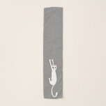 Vit Katt på med Klo funny Sjal<br><div class="desc">Fyll i utrustningen med den här roligten kattdjur mode-tillbehör. Den här coolans sjalv hänger på. Gör en ursprunglig novelty till kattunge älskare! Besök Jenns Doodle World om du vill ha fler produkter med den ursprungliga kattdesignen. ©Jenn Kay</div>