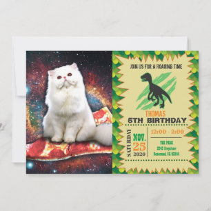 Vit katt på pizzan inbjudningar