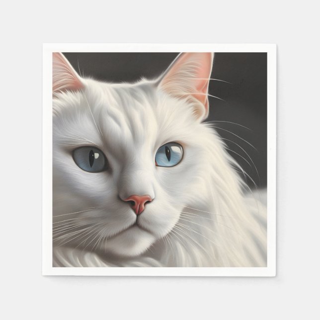 Vit Katt Pappersservett (Framsidan)