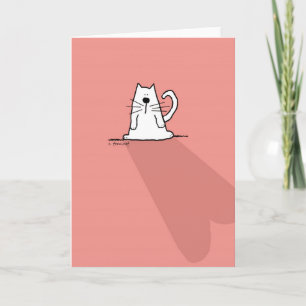 Vit katt, Rosa Valentine Heart Helgkort