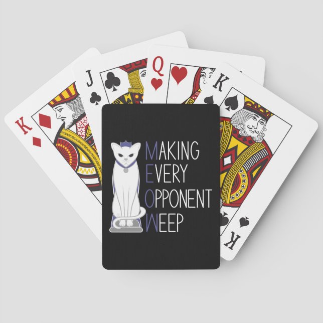 Vit katt Schackpjäs med text Casinokort (Baksidan)