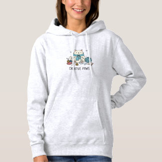Vit katt stickar Blått Garn Mysig Edition Grafik T Shirt