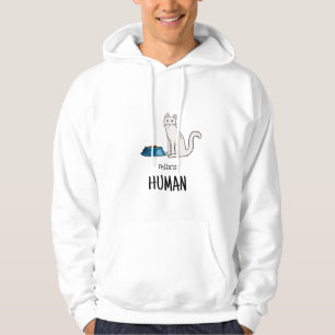 Vit katt-sweatshirt hoodie