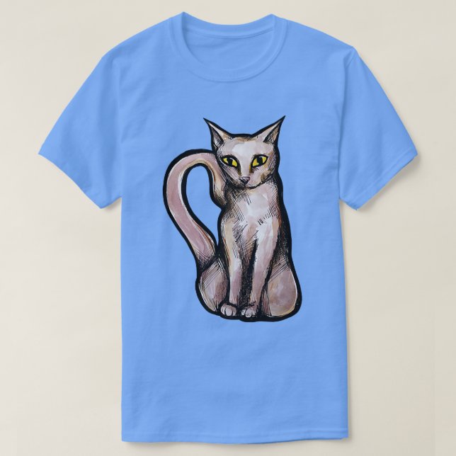 Vit Katt  T Shirt (Design framsida)