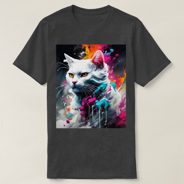 vit katt t shirt (Design framsida)