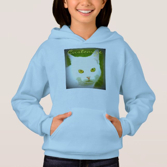 vit katt t shirt (Framsida)
