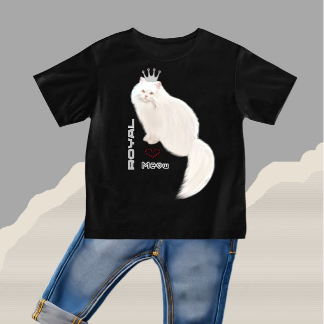 Vit katt t shirt (Skapare uppladdad)