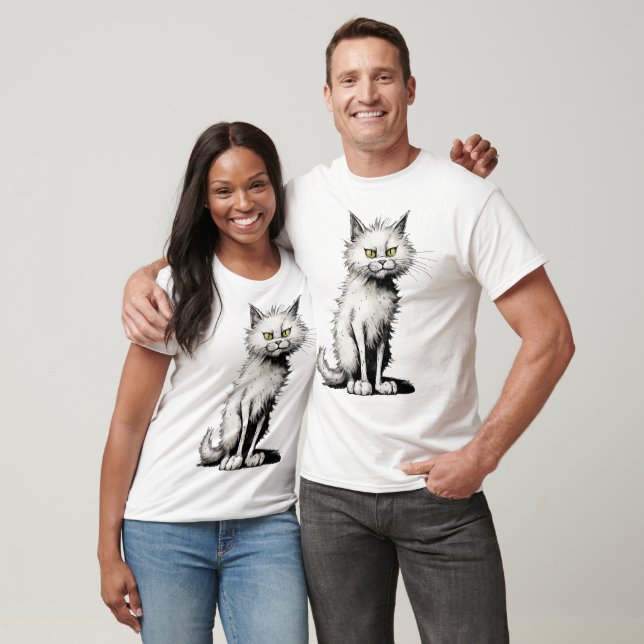 Vit Katt T-shirt (Unisex)