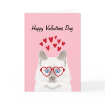 Vit Katt Valentines Kärlek kort