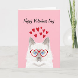 Vit Katt Valentines Kärlek kort