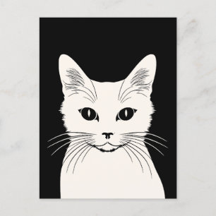 Vit katt vykort