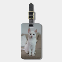 Vit katt | Zazzle_Growshop Bagagebricka