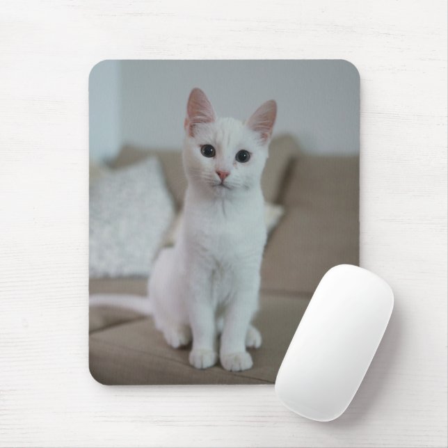 Vit katt | Zazzle_Growshop Musmatta (Med mus)